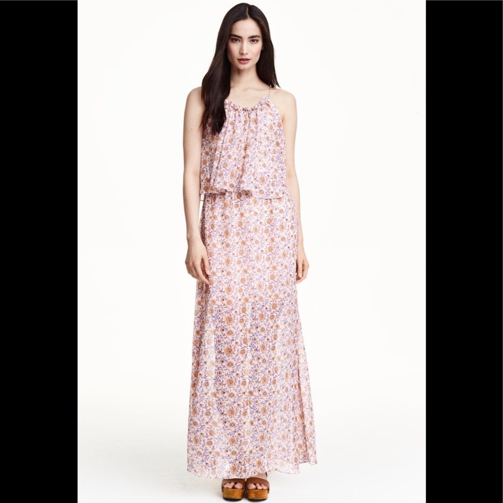 H&M Conscious Breezy Pink Floral Maxi Dress